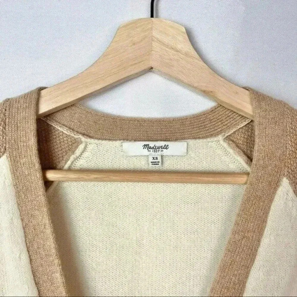 Madewell Colorblock Journal Merino Wool Button Down Cardigan Sweater XS - Picture 4 of 4